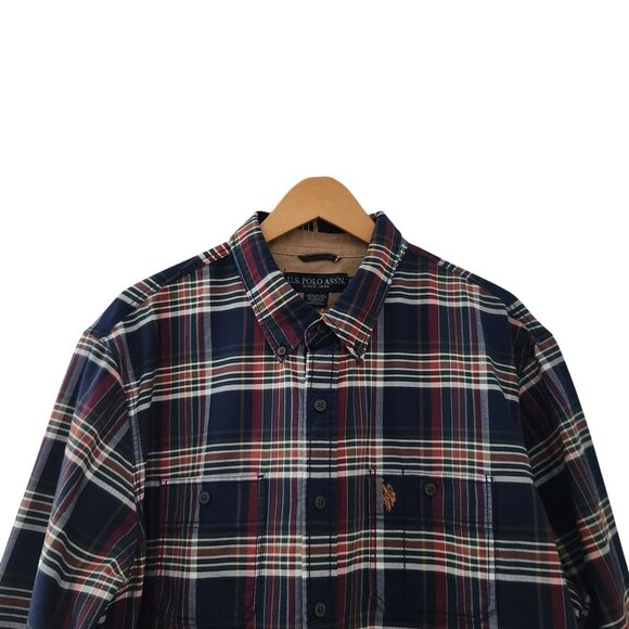 U.S POLO ASSN Plaid Button Up Shirt Mens Size XL Preppy Casual - Picture 3 of 9